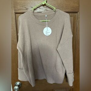 Cozy Tan Crew Neck Sweater